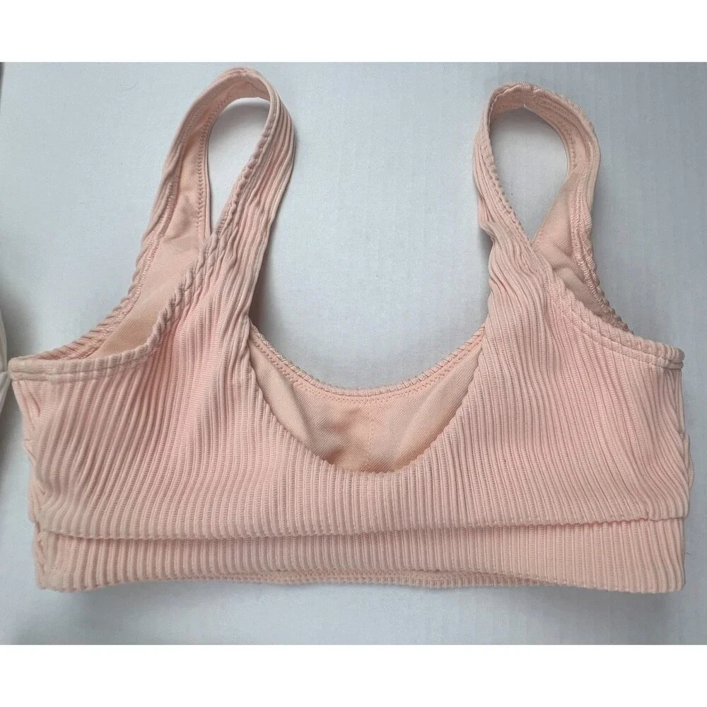 HOLLISTER Swim Bikini Bundle Size S White Yellow Pink Ribbed Mix & Match 4 Piece